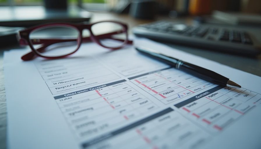 A documentary-style close-up of a printed technical test report with parameters reviewed under soft natural light.